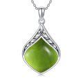 TOUPOP Sterling Silver Natural Gemstone Teardrop Pendant Necklace-0-0