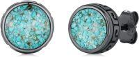 wholesale 925 Sterling Silver Black Onyx Zircon Celtic Viking Stud Earrings Hypoallergenic Punk Gothic Jewelry for Women Men-Black-Turquoise3-Black-Turquoise3