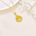 wholesale 925 Sterling Silver Plated Gold Happy Buddha Pendant Necklace with Chain for Women Gifts-0-4