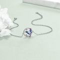 wholesale 925 Sterling Silver Purple Hummingbird & Leaf Design Adjustable Chain Anklet-0-3