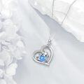 wholesale 925 Sterling Silver Blue Crystal Heart Octopus Pendant Necklace for Women Gifts-0-3