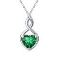 TOUPOP Sterling Silver Birthstone Infinity Heart Pendant Necklace-0-0