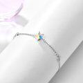 wholesale 925 Sterling Silver Blue Sandstone Moon Star Bracelet for Women Elegant Adjustable Celestial Jewelry Gift-0-2