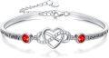 wholesale Sterling Silver Adjustable Infinity Heart Bangle for Women-0-22