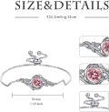 wholesale 925 Sterling Silver Pink Zircon & Tourmaline Vintage Rose Birthstone Bracelet for Women-0-1