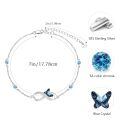 wholesale 925 Sterling Silver Blue Crystal Heart Infinity Charm Bracelet for Women-0-5