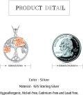 wholesale 925 Sterling Silver Rose Flower Tree Of Life Pendant Necklace-0-5