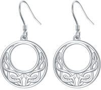 wholesale 925 Sterling Silver 925 Celtic Knot Circle Dangle Earrings with Snake Design for Women-Celtic Style-3