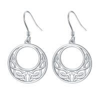 wholesale 925 Sterling Silver 925 Celtic Knot Circle Dangle Earrings with Snake Design for Women-Celtic Style-3