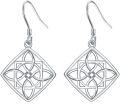 wholesale 925 Sterling Silver Celtic Knot Cubic Zirconia-Shaped Drop Earrings - Irish s for Women-0-0