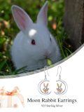 wholesale 925 Sterling Silver Rabbit And Moon Earrings-0-5