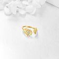 wholesale 14K Gold Adjustable Sunflower Open Ring Jewelry Gift for Women Her-0-18