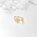 wholesale 14K Gold Adjustable Bee and Daisy Flower Open Ring  for Women Her-0-18