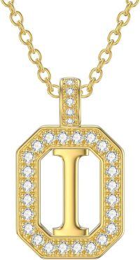 wholesale 14K Gold Moissanite A Z Letter Pendant Necklace for Women 16+2 -I