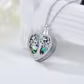 TOUPOP Sterling Silver Tree Of Life Owl Cremation Urn Pendant Necklace-0-2