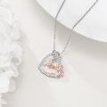 wholesale 925 Sterling Silver Mom Rose Flower Heart Pendant Necklace Mothers Day Gifts for Her-0-2