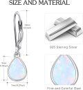 wholesale 925 Sterling Silver Teardrop Opal Drop Earrings with Leverbacks for Women-0-5