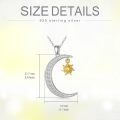 TOUPOP Sterling Silver Sun Moon Pendant Necklace Jewelry For Women-0-4