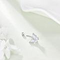 wholesale 925 Sterling Silver Butterfly Belly Button Ring Dangle Hoop Opal Body Piercing s for Women (14g)-0-2