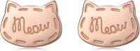 wholesale 925 Sterling Silver Cat Meow Stud Earrings for Ladies - Christmas Gift Ideas-Meow
