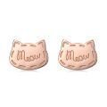 wholesale 925 Sterling Silver Cat Meow Rose Gold Plated Stud Earrings-0-0