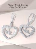 wholesale Silver 925 Sterling Silver Moonstone Filigree Heart Drop Earrings 925 Jewelry for Women Girls Gift Idea-0-4