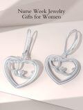wholesale Silver 925 Sterling Silver Moonstone Filigree Heart Drop Earrings 925 Jewelry for Women Girls Gift Idea-0-4
