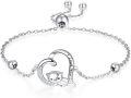 wholesale 925 Sterling Silver Heart & Pig Charm Bracelet with Adjustable Chain - Ideal Gift for Women-0-0