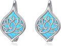 wholesale 925 Sterling Silver Turquoise Lotus Flower Stud Earrings - Unique s for Her Him-0-0