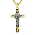wholesale 925 Sterling Silver Gold Plated Jesus Christ INRI Cross Crucifix Pendant Necklace for Men & Women-0-0