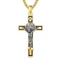 wholesale 925 Sterling Silver Gold Plated Jesus Christ INRI Cross Crucifix Pendant Necklace for Men & Women-A-Jesus Crucifix(gold plated)