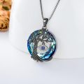 wholesale Sterling Silver Crystal Evil Eye Tree of Life Pendant Necklace - Gold Plated-0-33