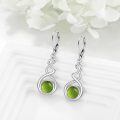 wholesale 925 Sterling Silver Green Turquoise Drop Earrings Platinum Plated Twisted Swirl Jewelry For Women-0-1