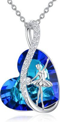 wholesale 925 Sterling Silver & Austrian Crystal Ballerina Necklace – Adjustable Chain, Hypoallergenic, Christmas Gift for Dancers-A-White Gold Plated Silver