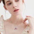wholesale 925 Sterling Silver Red Bird and Heart Pendant Necklace for Women Girls Gifts-0-5