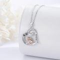 wholesale 925 Sterling Silver Forever Love Dog Paw Print Heart Pendant Necklace for Women-0-2