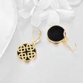 wholesale 925 Sterling Silver Black Enamel Celtic Knot Drop Earrings Irish  for Her-0-3
