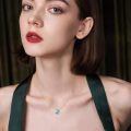 wholesale 14k Gold Blue Butterfly Opal Necklace Wholesale With Lab Diamond Charm-0-1