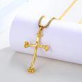 wholesale 925 Sterling Silver Plated Gold   Bone Cross Pendant Necklace for Men & Women-0-1