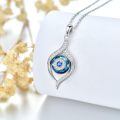 wholesale 925 Sterling Silver Evil Eye Pendant Necklace With Blue Stone And Zircon Accents-0-2