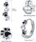 wholesale Silver 925 Sterling Silver Paw Print Huggie Hoop Earrings for Women Small Dog Cat Pet Hoops Cute Cartilage s for Girls-0-3