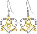 wholesale 925 Sterling Silver Heart-Shaped Celtic Knot Drop Earrings - Gifts for Her-0-0