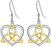 wholesale 925 Sterling Silver Heart-Shaped Celtic Knot Drop Earrings - Gifts for Her-A-1