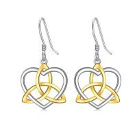 wholesale 925 Sterling Silver Heart-Shaped Celtic Knot Drop Earrings - Gifts for Her-A-1