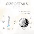 wholesale 925 Sterling Silver Dangle Clicker Belly Button Ring with Teardrop Opal Stone for Women Simple Reverse Navel Rings Body Jewelry-0-2