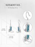 wholesale 925 Sterling Silver Turquoise Cowboy Boots with Flowers Drop Earrings-0-3