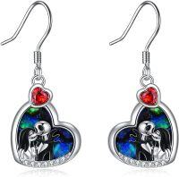 wholesale TOUPOP Nightmare Earrings Sterling Silver Abalone Shell Jack And Sally Earrings Skull Jewelry -undefined