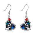 TOUPOP Sterling Silver Abalone Shell Jack And Sally Skull Earrings-0-0