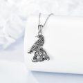 wholesale 925 Sterling Silver Celtic Raven Pendant Necklaces for Women Men Gothic s 45cm Chain Length-0-2