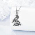 wholesale 925 Sterling Silver Celtic Raven Pendant Necklace With Intricate Knotwork Design-0-2